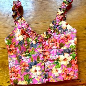 Zara tropical print/ flora top